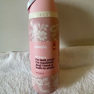 Owala Insulated Water Bottle - Pink Floral and bow